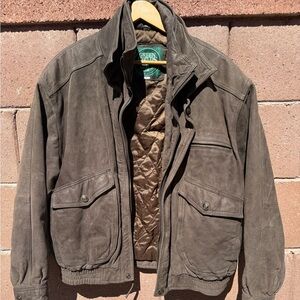Green Fields Vintage Leather green bomber jacket